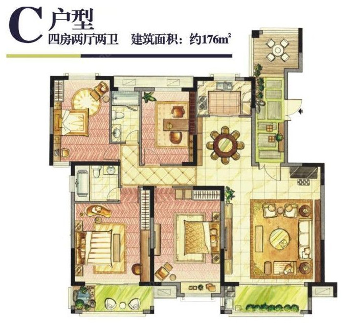 C戶(hù)型 176㎡ 卡薩雷斯